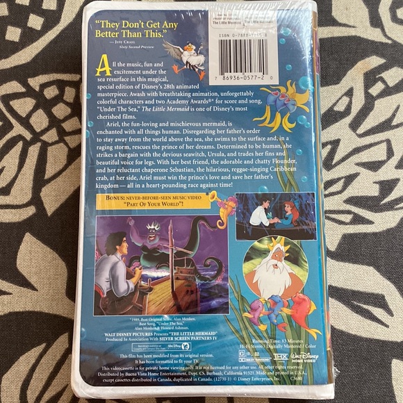 Disney’s The Little Mermaid VHS tape - Picture 3 of 4